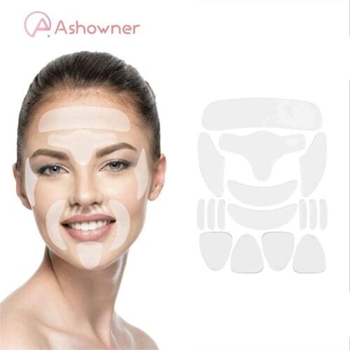 16 PCS/Set Reusable Silicone Anti-wrinkle Face Forehead Sticker Cheek Chin Sticker Facial Patches Wrinkle Remover Strips