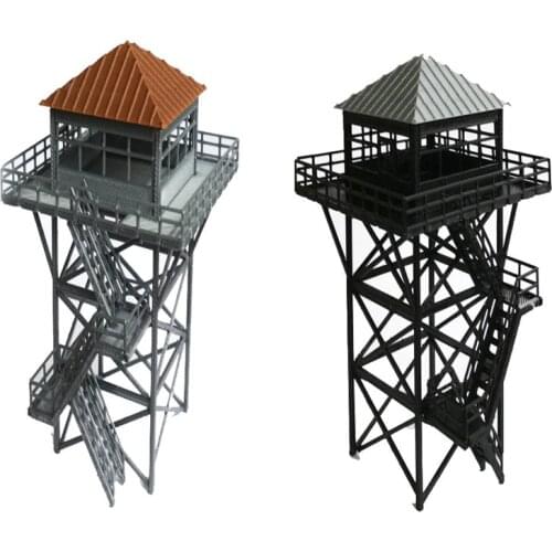 Train Railway Model Scene HO Ratio 1:87 Industrial Style Watchtower Guard Tower Two Colors Optional