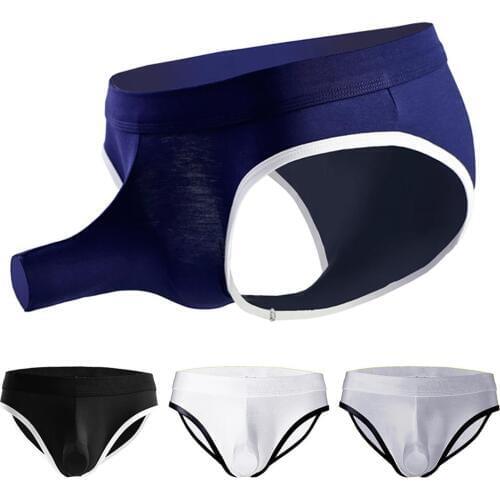 2021 Sexy Long Elephant Nose Mens Underwear Sexy Open Penis Pouch briefs Mid Rise Breathable Underwear Gay Slip Hombre Panties