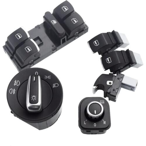 Car Headlight Switch + Window Lift Switch For Volkswagen Golf 5 6 Mk5 6 Jetta 5 6 Passat B6 Touran Seat 5Nd941431A 5Nd959565B