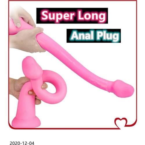Pink Long Dildo Anal Plug Huge Silicone Dildo Male Prostate Massager Big Butt Plug Adult Erotic Anal Sex Toys For Men Woman Gay
