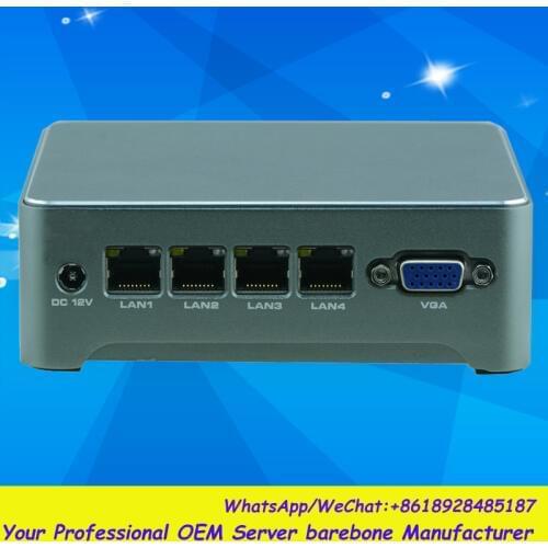 Wall-mounted/Desktop 4LAN Mini Network Security/Router Barebone