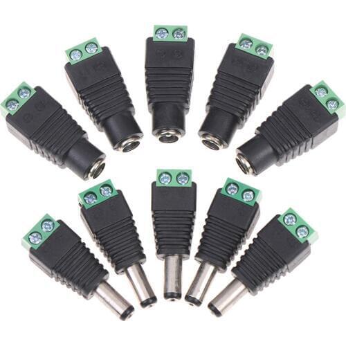 DC Plug CCTV Camera 5.5mm X 2.1mm DC Power Cable Female Male Plug Connector Adapter Jack 5.5*2.1mm To Connection Led Strip