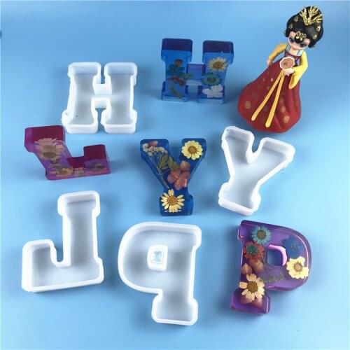 Creative 11CM Big Size Letter Resin Molds DIY Epoxy Resin Mold Silicone Alphabet Molds for Jewelry Making