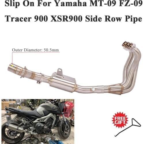 Slip On For Yamaha MT-09 FZ-09 Tracer 900 XSR900 MT09 Motorcycle Exhaust Escape Modify Front Mid Link Pipe Eliminator Enhanced