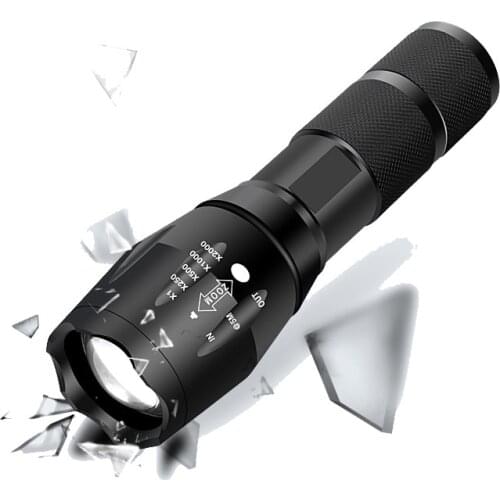 Camping Outdoot Emergency Flashlights High Lumen Tactical Flashlight Zoomable 5 Modes Water Resistant Handheld Light