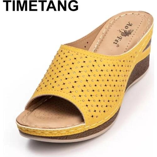TIMETANG Woman Sandals Retro Womens Flat Heels Ladies Retro Beach Rome Footwear Women Sandals Band Design Womens Shoes Plus