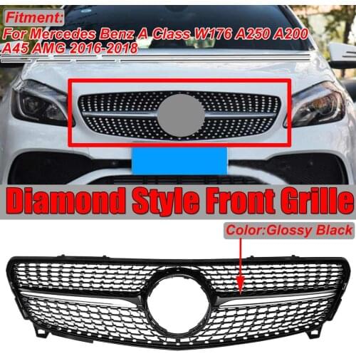 W176 Facelift Grill Diamond Style Car Front Grille Grill For Mercedes For Benz A Class W176 A250 A200 A45 For AMG 2016-2018