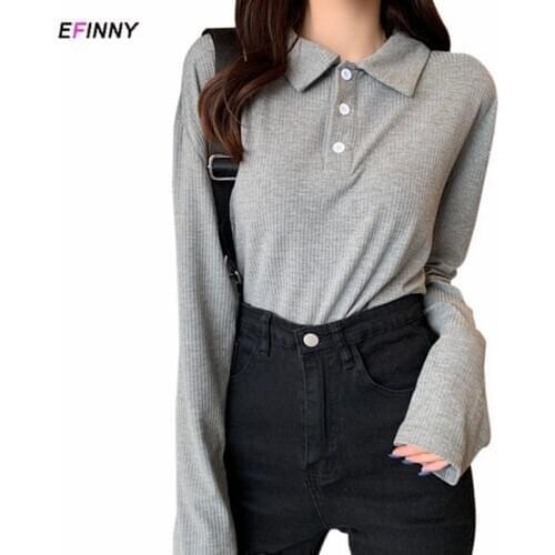 Women Casual T-Shirts Long Sleeve Korean Style Slim Basic Cotton Tshirt Top Womens Clothing Autumn Winter T-Shirt Femme