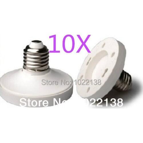10pcs E27 to GX53 LED socket adapter Light base Lamp holder Bulb Adapter Converter Free Shipping With Tracking No