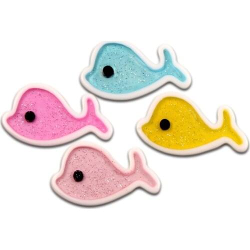 10Pcs Mixed Resin Bling Dolphin Decoration Crafts Flatback Cabochon Kawaii DIY Embellishments For Scrapbooking Accessories