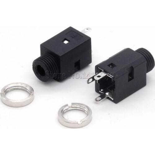 10Pcs PJ-341 DC30V 0.5A 3.5MM Audio Socket Connector Vertical 3Pin With Nut PJ341