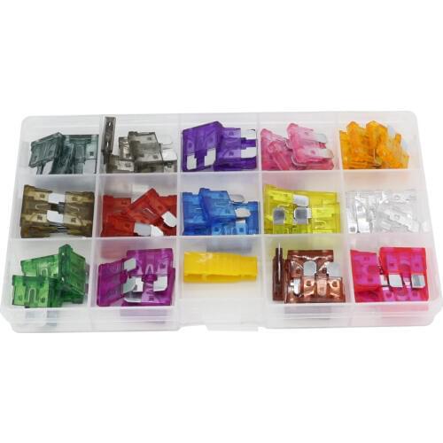 70 PCS medium blade automotive fuse kits for 15/20/25/30/35/40 / 50A plastic box automotive fuses