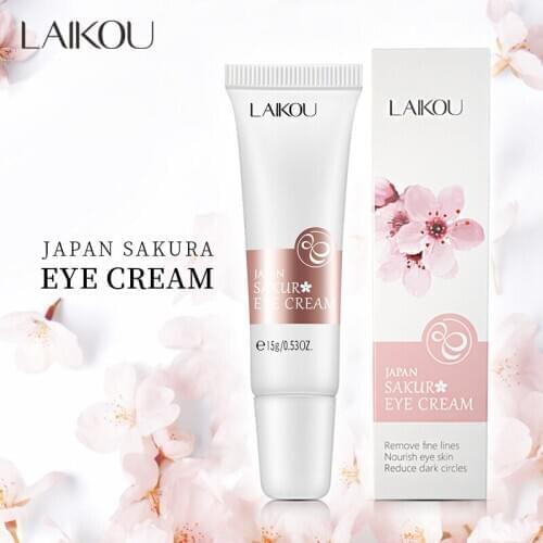 LAIKOU Japan Sakura Eye Cream Anti-Aging Wrinkle Hydrate Dry Skin Serum Remover Dark Circles Eye Care Against Puffiness and Bag