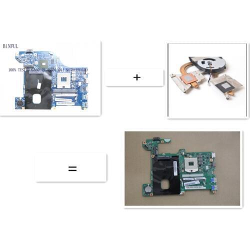BiNFUL 100% SUPER 48.4SG01.011 G580 Replacement laptop motherbord +Heatsink = FOR lenovo G580 48.4WQ02.011 laptop motherboard