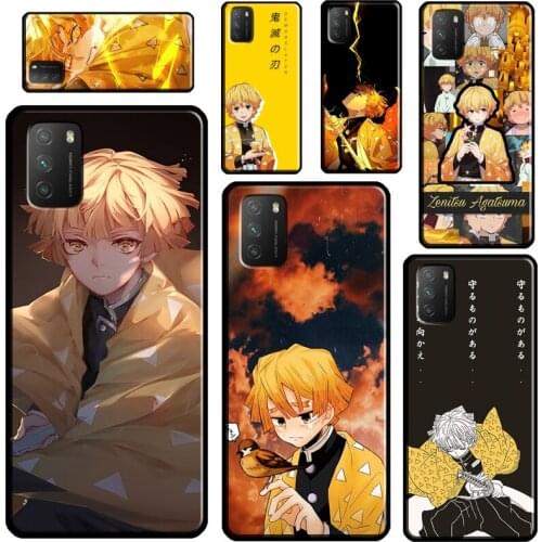 Zenitsu Agatsuma Kimetsu no Yaiba For POCO X3 Pro F2 F3 M3 Case For Xiaomi Mi 11 Ultra Note 10 Lite Mi A3 9T 10T Pro Cover