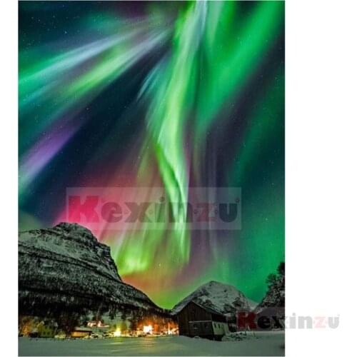 Kexinzu Full 5D DIY Square/Round Drill Diamond Painting "Blue Sky" 3d Diamond Embroidery Cross Stitch Decor Gift K518