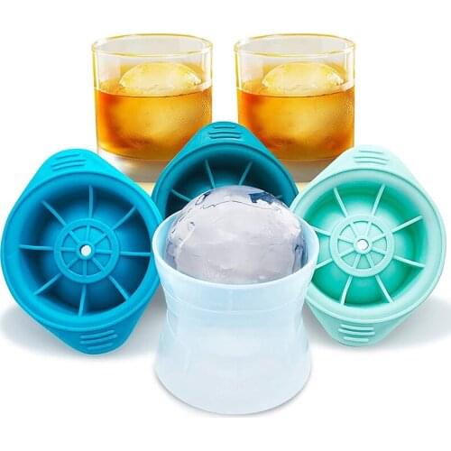 Round Ice Cube Mold Jumbo 2.5' Whiskey lce Ball Mold Scotch Ice Sphere Non Alcoholic Drinks Silicone Ice Mold moldes de helado