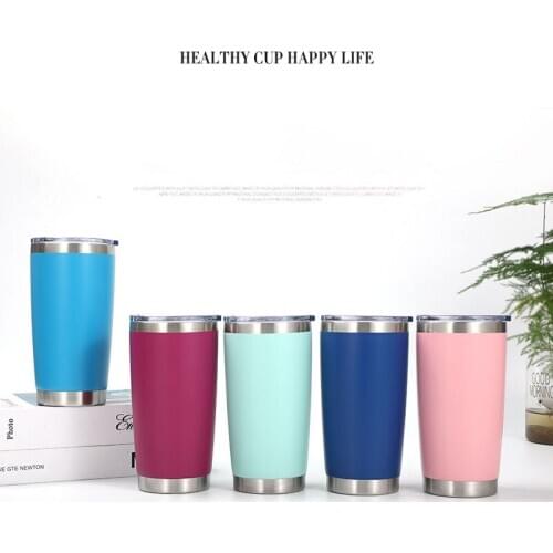 20oz Travel Mug Insulated Tumbler Stainless Steel Car Ice Cup Camping Double Wall Vacuum Insulation Water Coffee Cups with Lid