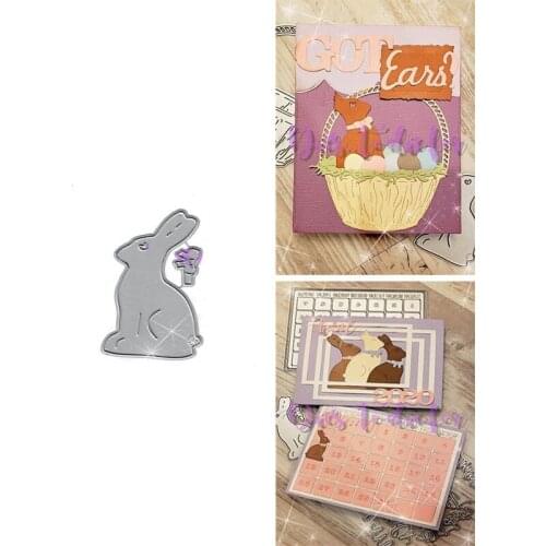 Cute bunny Metal cutting dies cross stitch scrapbooking diesstencil Holiday card christmas new cutting dies for 2021