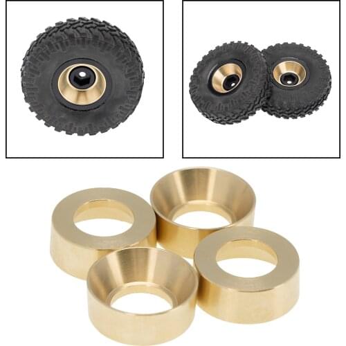 4x 1/24 Remote Control Car Model Brass Metal Wheel Rims Hubs for Axial SCX24 AXI90081, AXI00001, AXI00002 DIY Parts