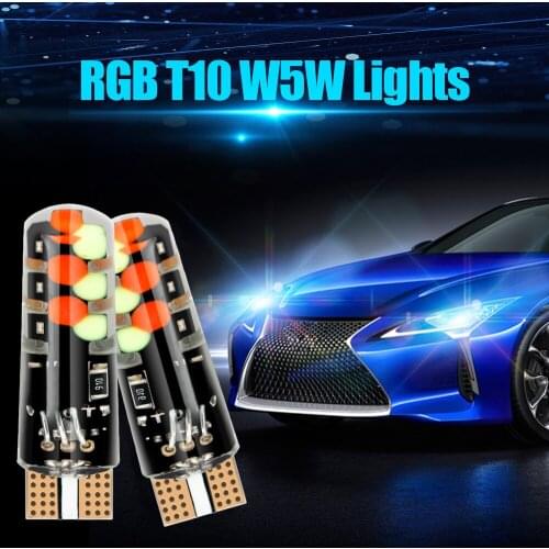 OKEEN New Universal Car RGB Led W5W T10 RGB COB 12SMD Clearance Lights Colorful Multi Car Light Bulbs with Remote Controller 12V