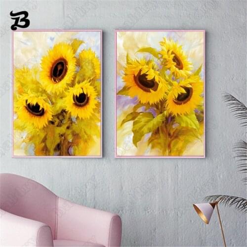 Sunflower Painting Canvas Posters Sunflower Modern Abstract Wall Art Pictures Home Decor Canvas Poster Print Living Room Decor