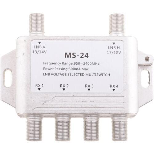 2x4 Satellite MultiSwitch Splitter FTA TV LNB Switch 2 in 4 Out