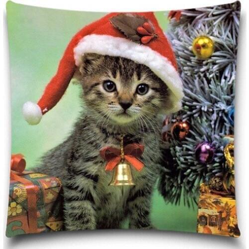 Merry Christmas Gift Cat Throw Pillow Case Home Office Decal /Home Textile Gift Pillow Cover 5 size 9 style