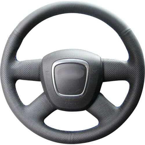 Hand-stitched PU Artificial Leather Steering Wheel Cover for Audi A3 2006-2013 A4 (B8) A6 (C6) 2005-2011 Q5 2009-2012 Q7
