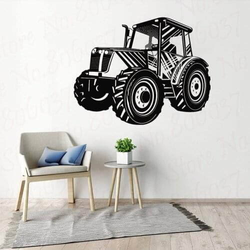 Driving Tractor Transport Wall Decal Vinyl Removable Self Adhesive Home Decor Wall Sticker WL1144