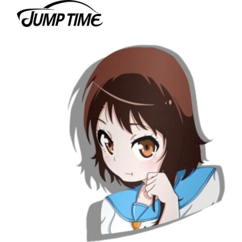 Jump Time 13cm x 8.6cm For Onodera Pout Nisekoi Anime Sticker Decal Funny Car Truck JDM Race Waterproof Kawii Car Stickers