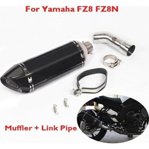 Slip on 51mm Motorcycle Exhaust System Muffler Tip Connector Middle Link Tube for Yamaha FZ8 FZ8N