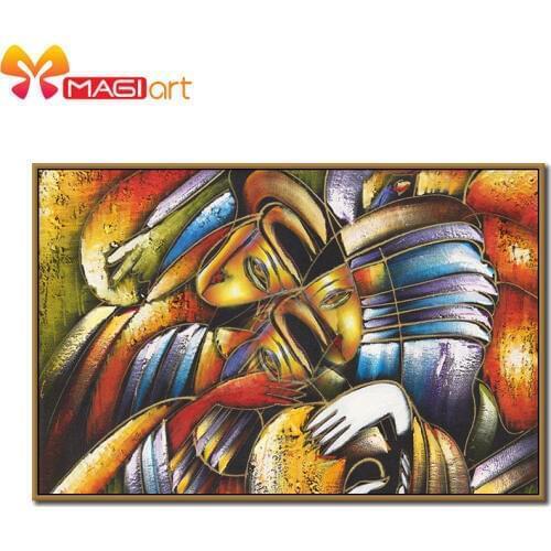 Cross stitch kits Embroidery needlework sets 11CT water soluble canvas patterns 14CT Abstract painting Facial makeup-NCMP007