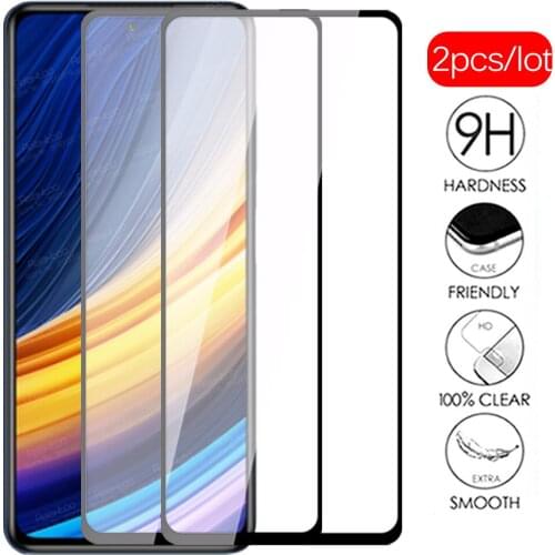 2pcs Full Cover Tempered Glass For Xiaomi Poco X3 Pro Screen Protector Xiomi Mi PocoX3 X3Pro Pocophone X 3 Phone Protective Film