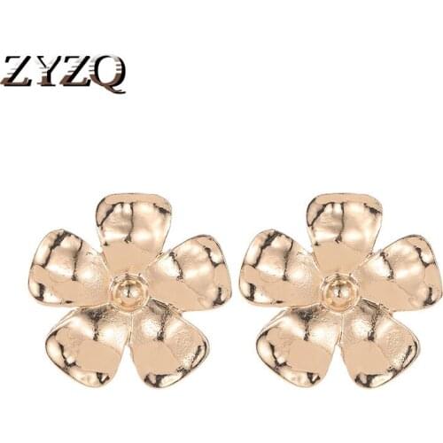 ZYZQ High Quality Plant Stud Earrings For Women Hyperbole Cherry Flower Shaped Design Silver Plated Jewelry Earrings Wholesale