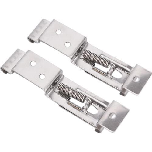 1pair Car License Plate Frame Holder Trailer Number Plate Clips Spring Loaded Stainless Steel Bracket cars