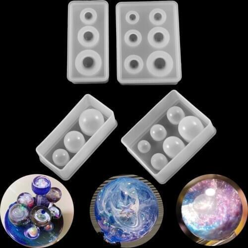 1pcs Transparent Silicone Mold Resin Ball UV Resin Silicone Mould Different Sizes Ball Shape Type Epoxy Resin Molds For Jewelry