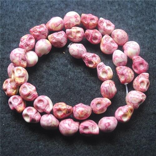 38pcs nature colorful jadee stone multi colors stone beads accessories skull shape size 8x10mm beads jewelry accessories
