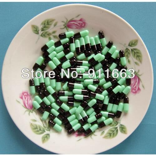 4# 500pcs! Black-Mint Green colored capsules/gelatin empty capsules sizes 4. closed or seperated capsules available