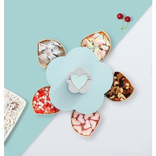 DIY Tea table receives creative petal revolving candy box, snack fruit tray candy box, household dried fruit box living room