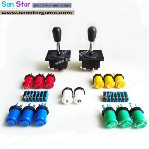 DIY Arcade parts Bundles With Spanish Joystick Player button American style buttonMicroswitch for button Arcade DIY kits