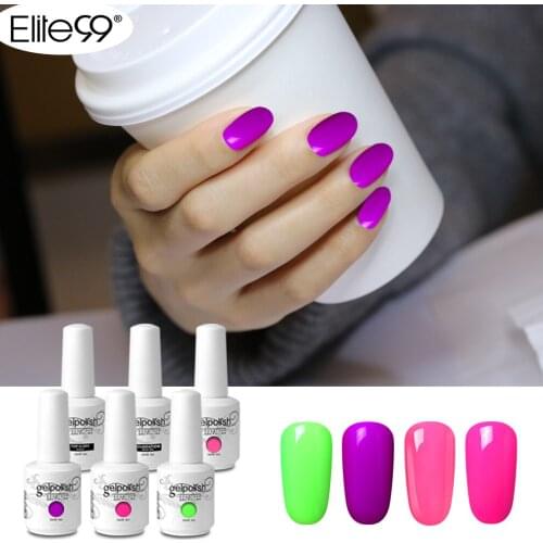 Elite99 15ml 2019 New Arrival Primer Gel Varnish Soak Off UV LED Gel Nail Polish Base Coat Top Color Gel Polish Sets 6pcs/set