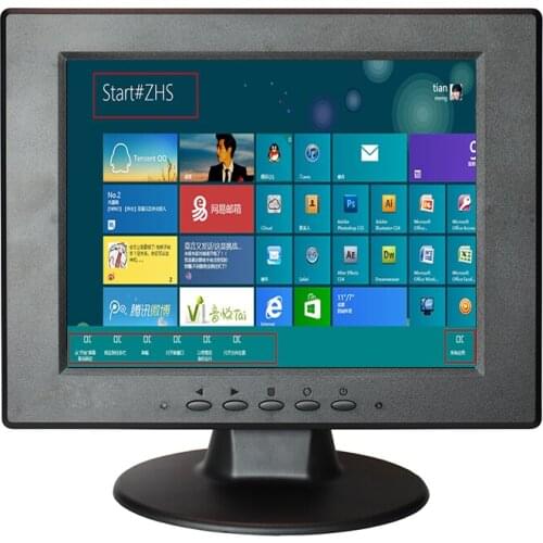10" 4:3 Screen Ratio CCTV Computer Desktop Monitor With Resolution 1024x768 Good Viewing Angle