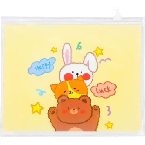 Summer Cartoon PVC Cosmetic Bag Zipper Waterproof Toiletry Bag Travel Clear Stationery Storage Organizer Makeup Pouch