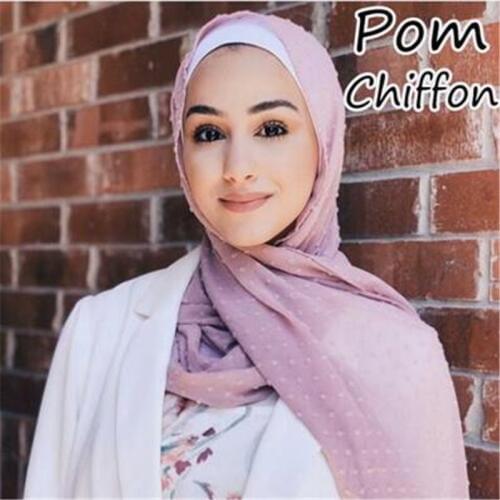2020 New Flocked chiffon muslim hijab scarf soild color head wrap scarves islamic chiffon headscarf Malaysia hijab turban scarf