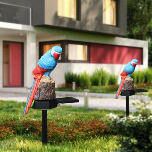 New modern parrot solar light garden decoration resin lantern outdoor waterproof courtyard lawn animal shape LED light