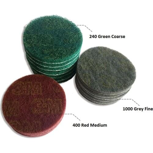 5 Inch 125mm Round Hook&Loop Industrial Scouring Pads Heavy Duty 240 400 1000 Grit Nylon Polishing Pad For Kitchen Cleaning