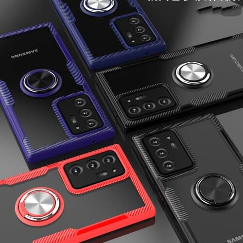 Clear Acrylic Case For Samsung Galaxy S21 Ultra S20 FE S10 S9 Plus S20FE 10e S10Plus S20Plus S21Plus S9Plus Cover Ring Hard Case