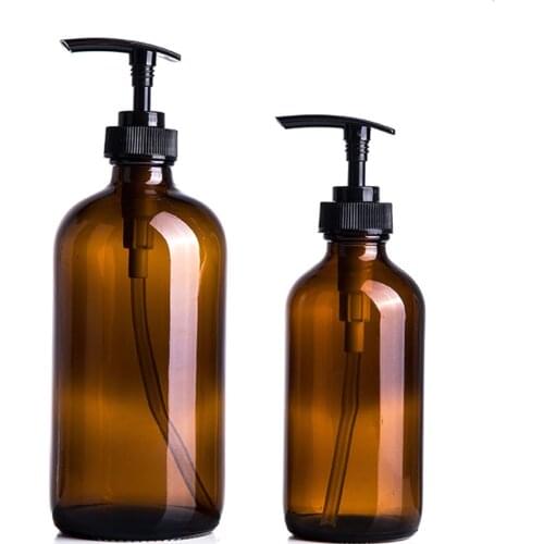 240ml 480ml Soap Dispenser Kitchen Detergent Liquid Empty Refill Bottle Bathroom Brown Glass Hand Washing Shampoo Bottles